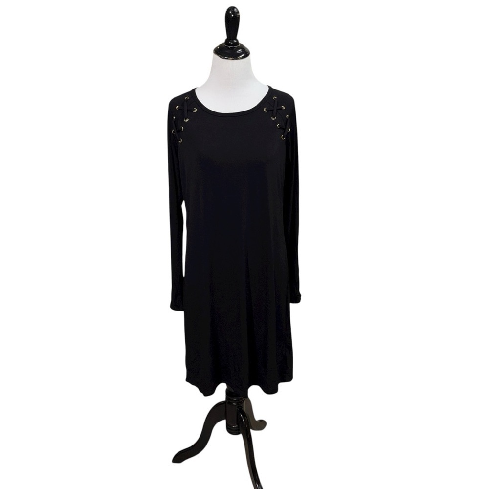 MICHAEL Michael Kors Women's M Medium Sheath Mini Dress Accent Grommets Black